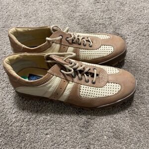 Mens IMPULSE Brown Leather Casual‎ Shoes Size 8 Lace Up Sneakers